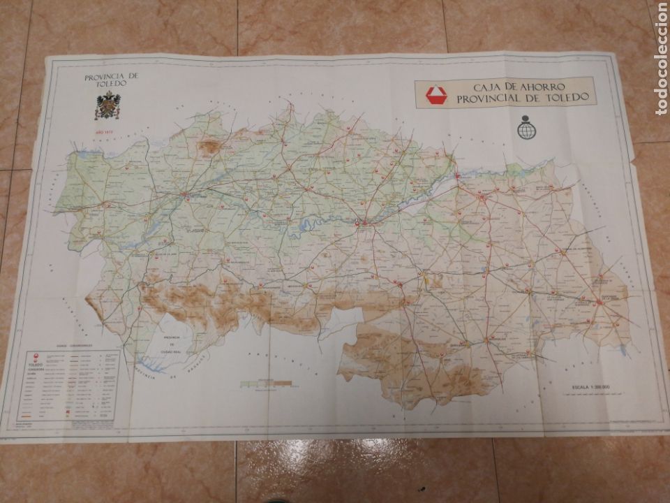 Zeitgen&ouml;ssische Karten: GRAN MAPA PROVINCIA TOLEDO 1973, CAJA DE AHORRO PROVINCIAL DE TOLEDO, 1.20 CM X 75 CM