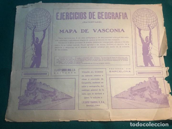 Zeitgen&ouml;ssische Karten: 32511-MAPA DE VASCONIA - RECORTABLE SEIX Y BARRAL S.A. EJERCICIOS DE GEOGRAFIA, , A&Ntilde;OS 30-40