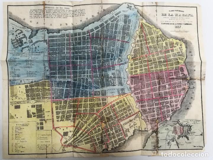 Mapas contempor&acirc;neos: Plano Pintoresco de La Habana de 1857, original de Jose Maria de la Torre y de la Torre