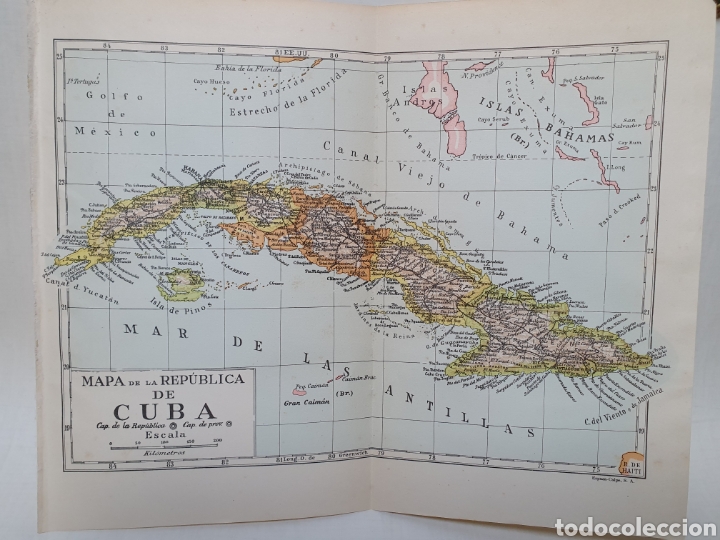 Mapas contempor&aacute;neos: MAPA DE LA REP&Uacute;BLICA DE CUBA. ESPASA CALPE. 1957. - Foto 1