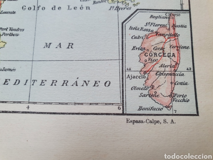 Mapas contempor&aacute;neos: MAPA DE FRANCIA. ESPASA CALPE. 1957. - Foto 3