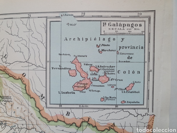 Mapas contempor&aacute;neos: MAPA DE ECUADOR. ESPASA CALPE. 1957. - Foto 3