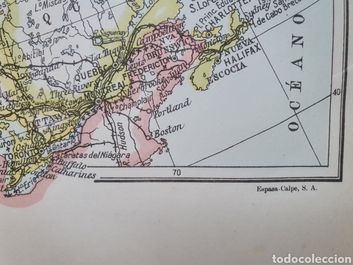 Mapas contempor&aacute;neos: CANADA. MAPA ESPASA CALPE. 1957. - Foto 2