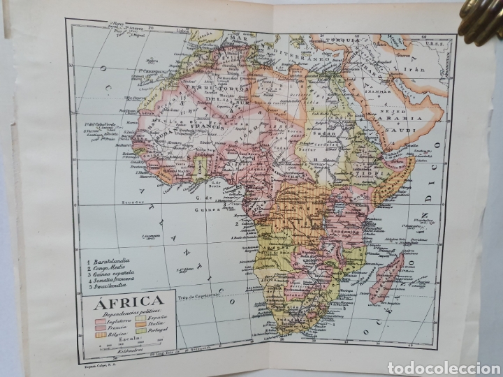 Mappe contemporanee: AFRICA.MAPA ESPASA CALPE. 1957.