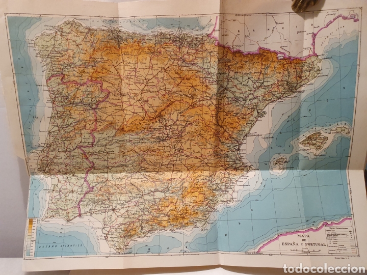 Zeitgen&ouml;ssische Karten: MAPA DE ESPA&Ntilde;A PORTUGAL. ESPASA CALPE. 1957.
