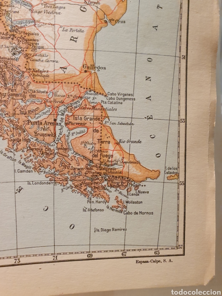Mapas contempor&aacute;neos: MAPA DE CHILE. ESPASA CALPE. 1957. - Foto 2