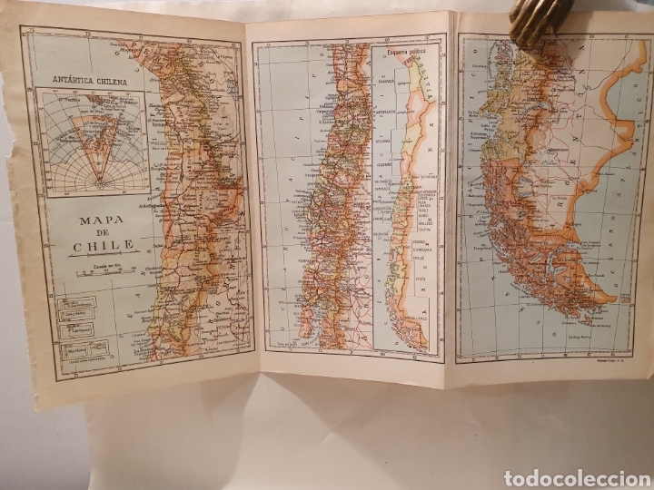 Mapas contempor&aacute;neos: MAPA DE CHILE. ESPASA CALPE. 1957. - Foto 1