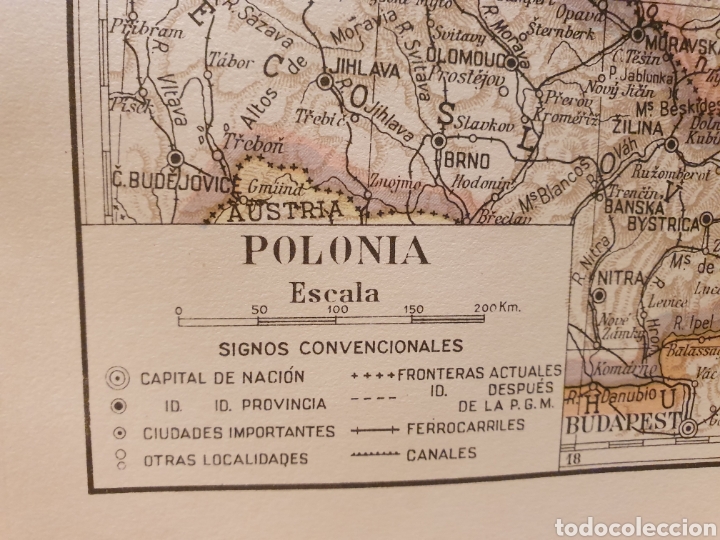 Mapas contempor&aacute;neos: POLONIA. MAPA ESPASA CALPE. 1957. - Foto 3