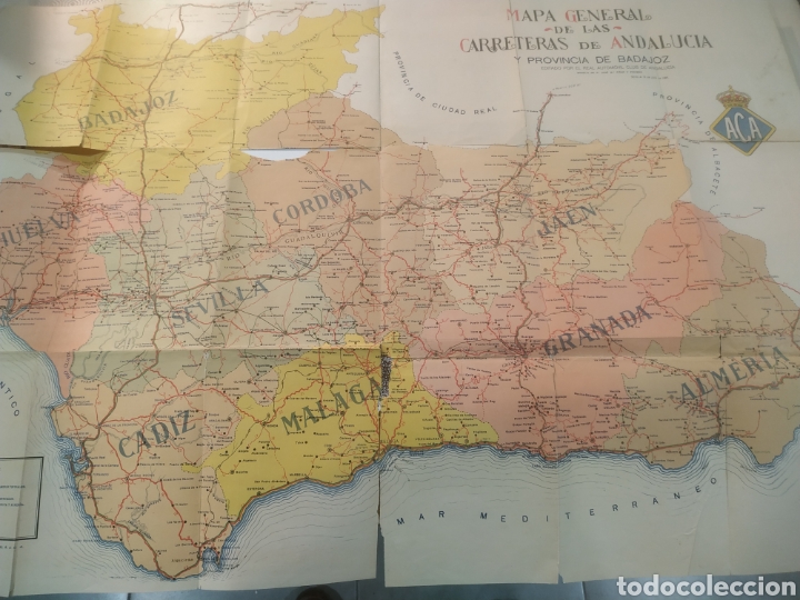 Mapas contempor&acirc;neos: Mapa de carreteras de andaluc&iacute;a y Badajoz.1927