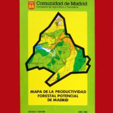 Mapas contemporáneos: MAPA DE LA PRODUCTIVIDAD FORESTAL POTENCIAL DE MADRID, COMUNIDAD DE MADRID, 1985
