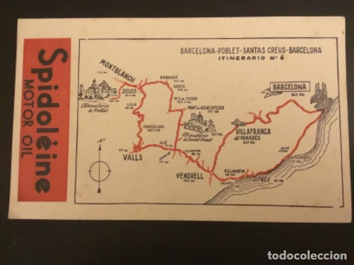 Zeitgen&ouml;ssische Karten: Itinerario Roglan Spidoleine motor oil 1940 n&uacute;mero 6 Barcelona Poblet Santas Creus V&aacute;lvulas Laf
