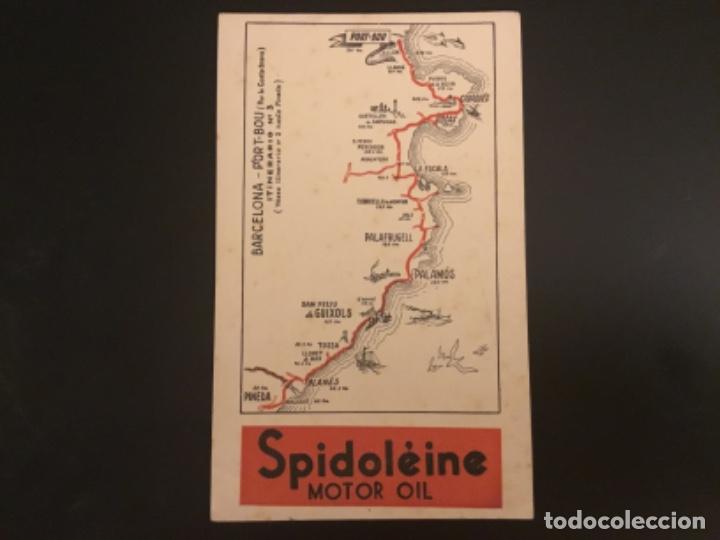Zeitgen&ouml;ssische Karten: Itinerario Roglan Spidoleine motor oil 1940 n&uacute;mero 3 Barcelona Port Bou v&aacute;lvulas Laf