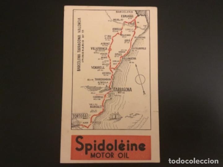 Zeitgen&ouml;ssische Karten: Itinerario Roglan Spidoleine motor oil 1940 n&uacute;mero 11 Barcelona Tarragona Valencia Boticauto