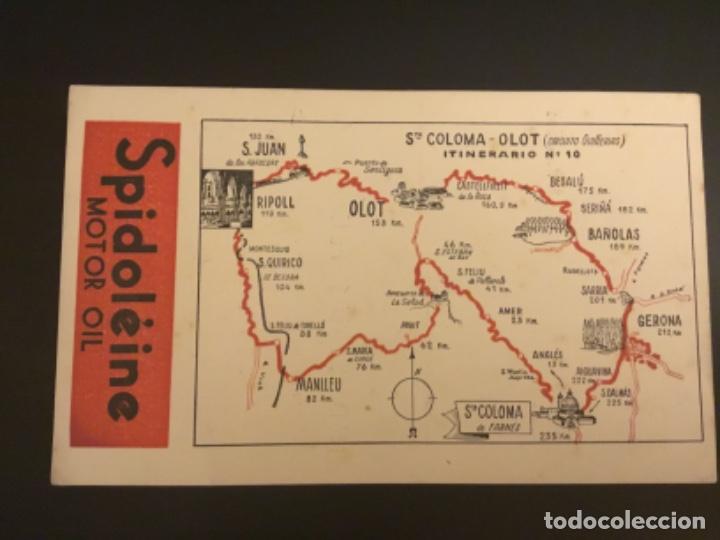 Zeitgen&ouml;ssische Karten: Itinerario Roglan Spidoleine motor oil 1940 n&uacute;mero 10 Santa Coloma Olot industrias Feco