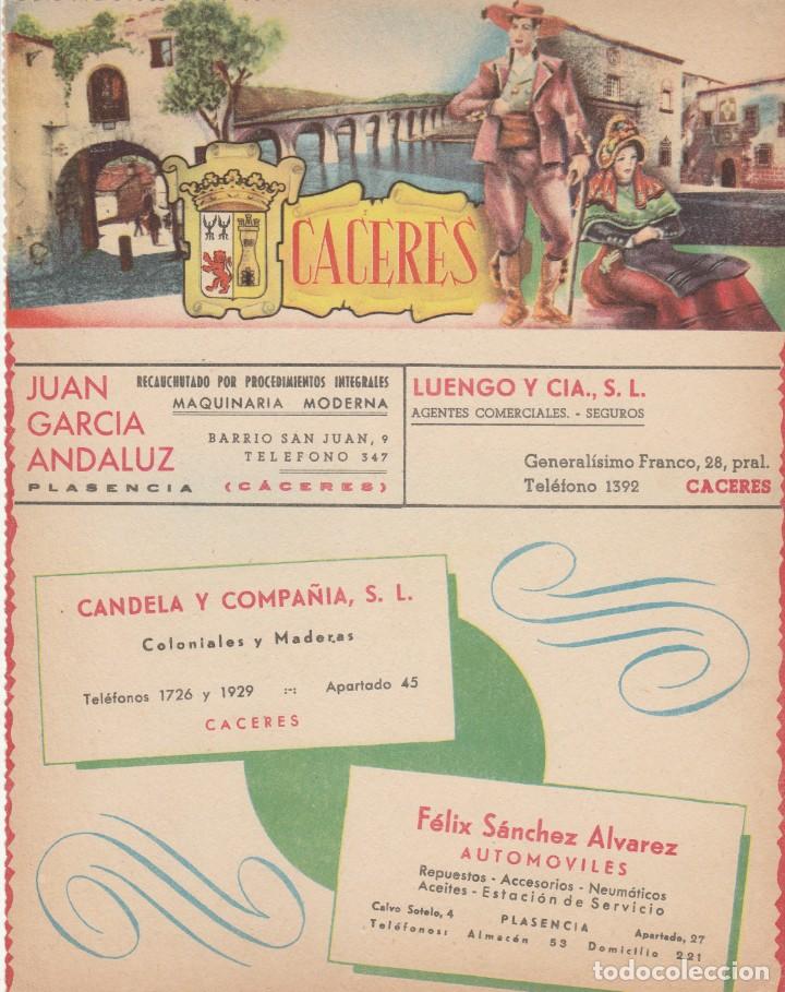 Zeitgen&ouml;ssische Karten: LISTIN TELEFONICO - PORTADA PROVINCIA CACERES - PUB. VARIAS - DORSO MAPA / FOTO - A&Ntilde;OS 50