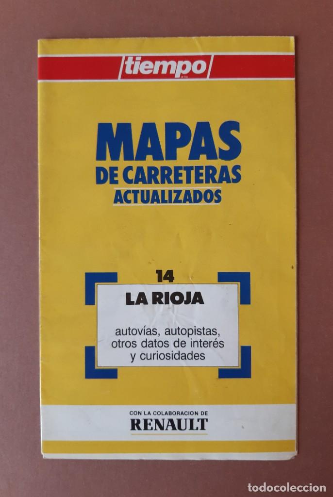 Zeitgen&ouml;ssische Karten: MAPAS DE CARRETERAS ACTUALIZADOS. N&ordm; 14 LA RIOJA. TIEMPO. 1990.