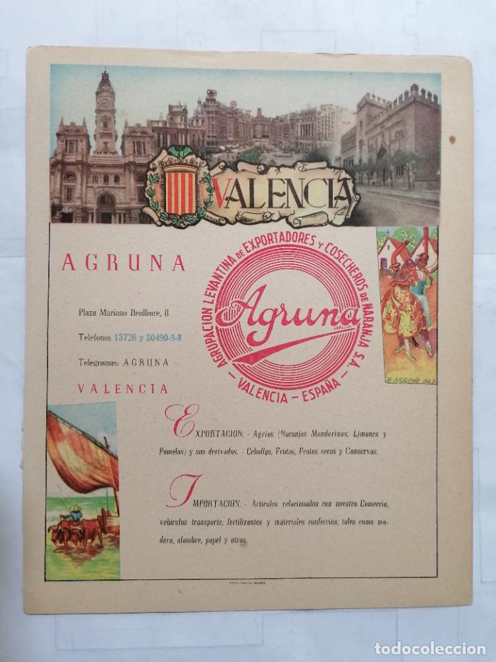 Mapas contempor&acirc;neos: MAPA DE LA PROVINCIA DE VALENCIA, PUBLICIDAD AGRUNA, HOTEL EXCELSIOR, EDITOR MATEU-CROMO