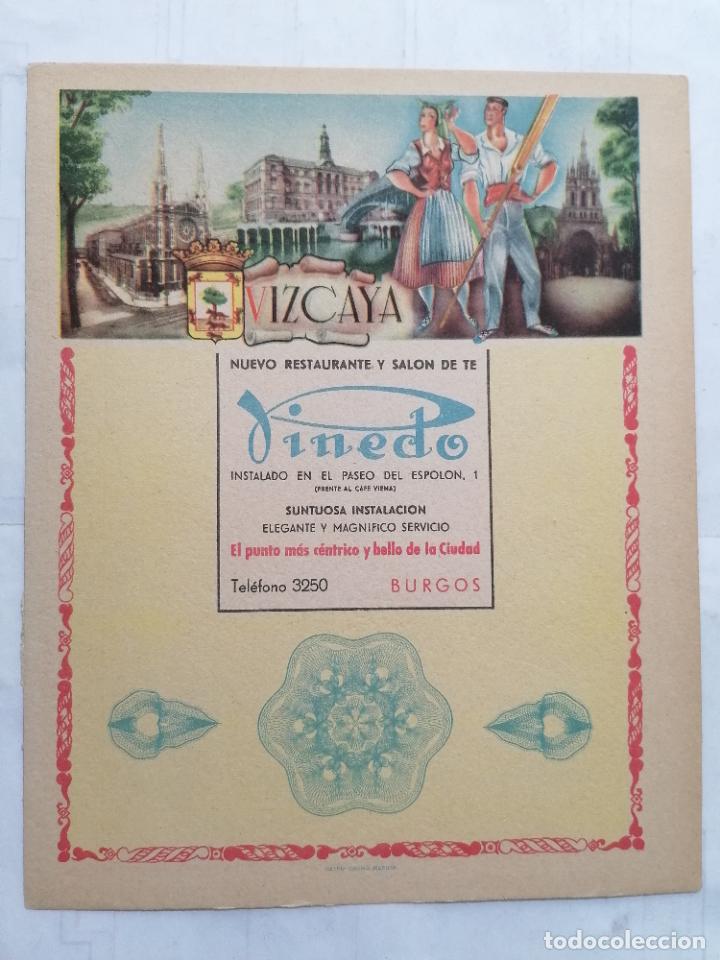 Mapas contempor&acirc;neos: MAPA DE LA PROVINCIA DE VIZCAYA, PUBLICIDAD PINEDO RESTAURANTE, EDITOR MATEU-CROMO