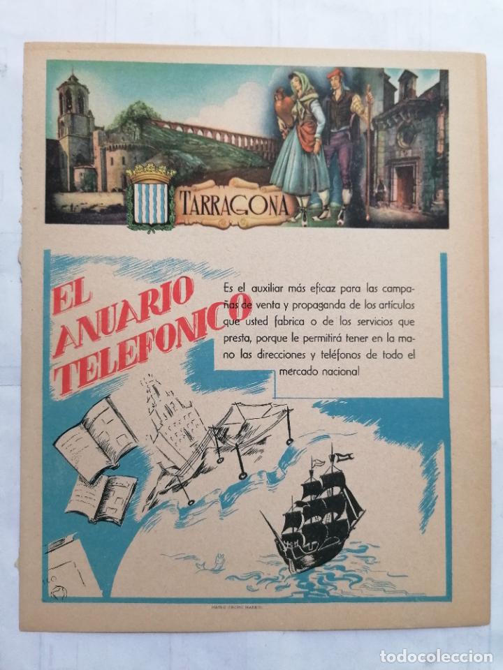 Mapas contempor&acirc;neos: MAPA DE LA PROVINCIA DE TARRAGONA, PUBLICIDAD EL ANUARIO TELEFONICO, EDITOR MATEU-CROMO