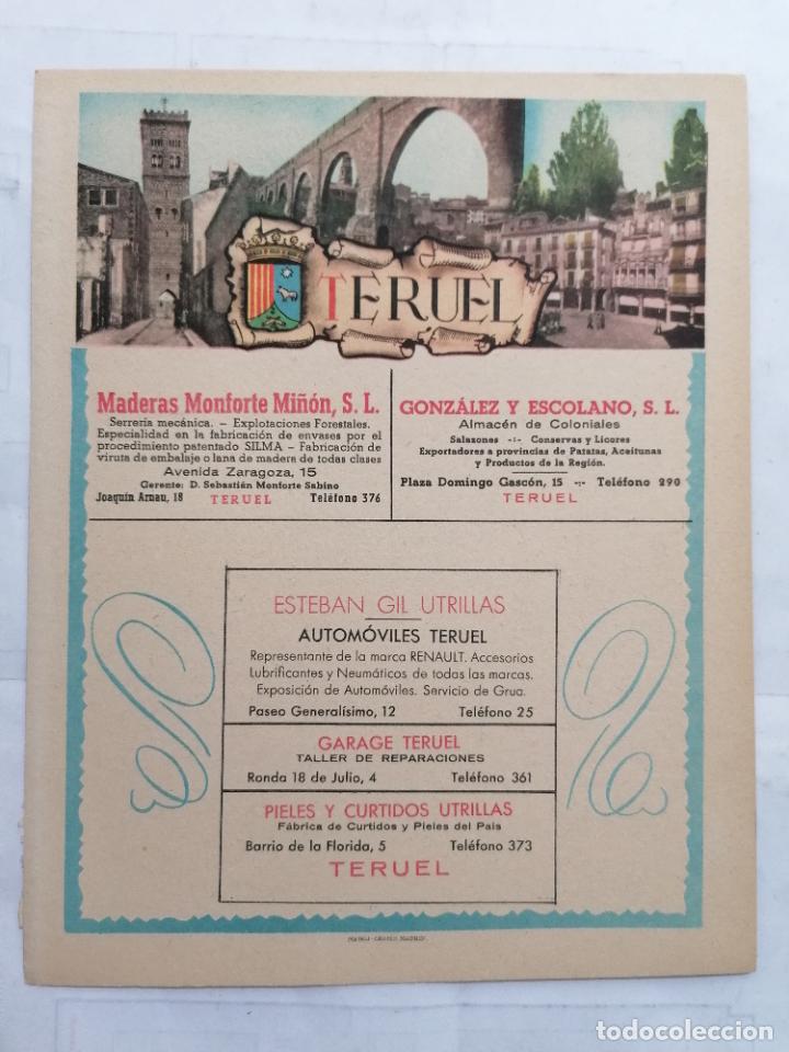 Mapas contempor&acirc;neos: MAPA DE LA PROVINCIA DE TERUEL, PUBLICIDAD MADERAS MONFORTE MI&Ntilde;ON, EDITOR MATEU-CROMO