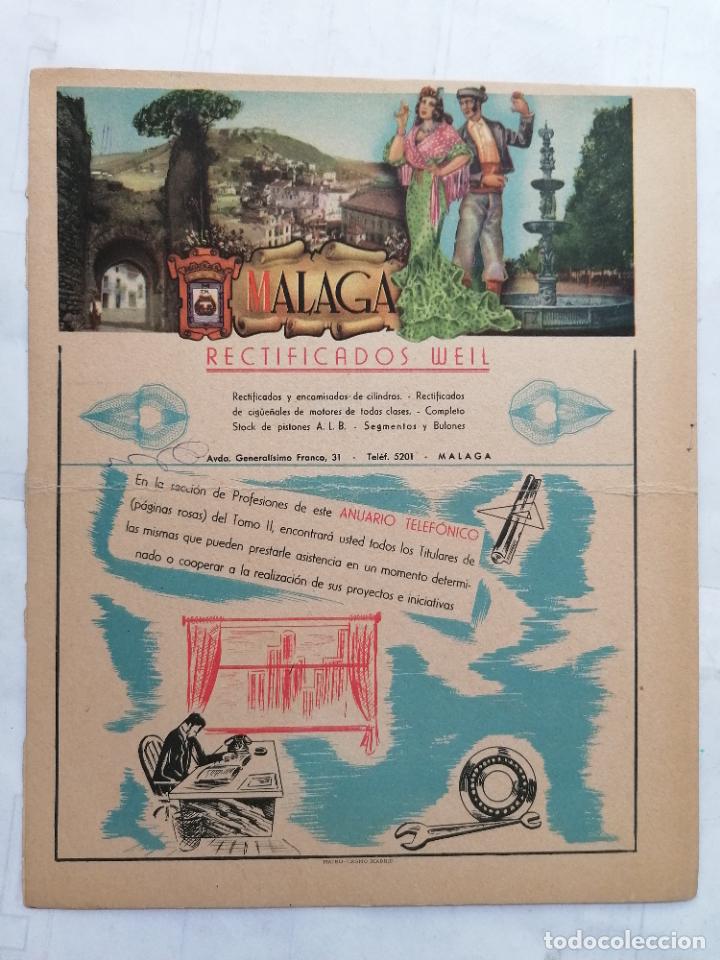 Mapas contempor&acirc;neos: MAPA DE LA PROVINCIA DE MALAGA, PUBLICIDAD RECTIFICADOS WEIL Y ANUARIO TELEFONI , EDITOR MATEU-CROMO