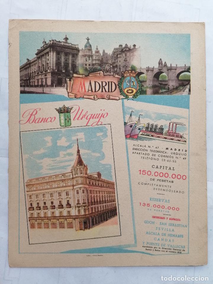 Mapas contempor&aacute;neos: MAPA DE LA PROVINCIA DE MADRID, PUBLICIDAD BANCO URQUIJO Y CO&Ntilde;AC OSBORNE , EDITOR MATEU-CROMO