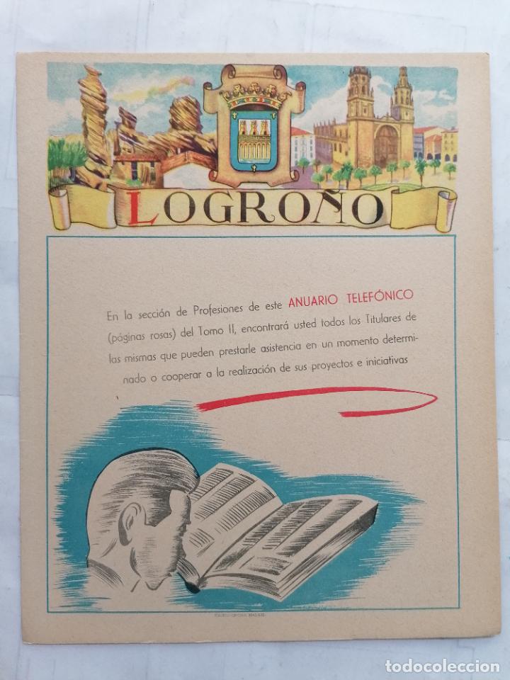 Mapas contempor&aacute;neos: MAPA DE LA PROVINCIA DE LOGRO&Ntilde;O, PUBLICIDAD TONDONIA Y ANUARIO TELEFONICO , EDITOR MATEU-CROMO