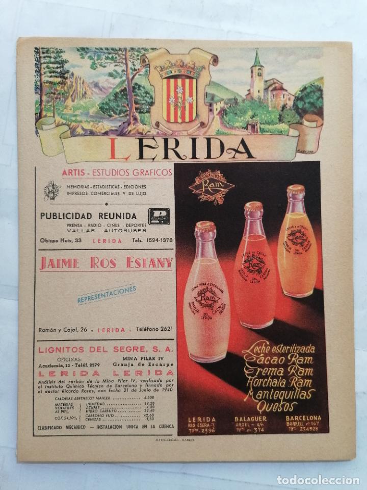 Mapas contempor&aacute;neos: MAPA DE LA PROVINCIA DE LERIDA, PUBLICIDAD LECHE RAM Y LIGNITOS DEL SEGRE , EDITOR MATEU-CROMO