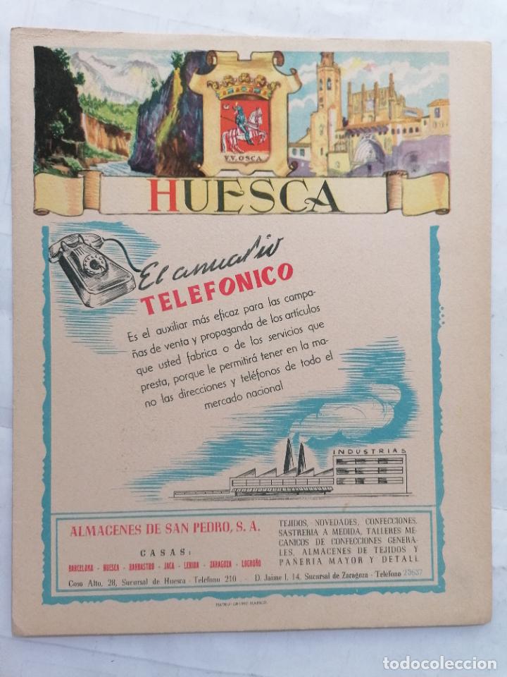 Mapas contempor&aacute;neos: MAPA DE LA PROVINCIA DE HUESCA, PUBLICIDAD ANUARIO TELEFONICO , EDITOR MATEU-CROMO