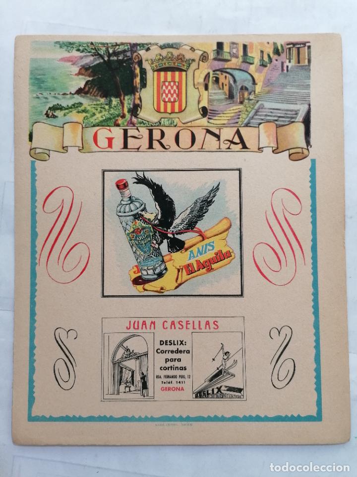 Mapas contempor&aacute;neos: MAPA DE LA PROVINCIA DE GERONA, PUBLICIDAD ANIS EL AGUILA , EDITOR MATEU-CROMO