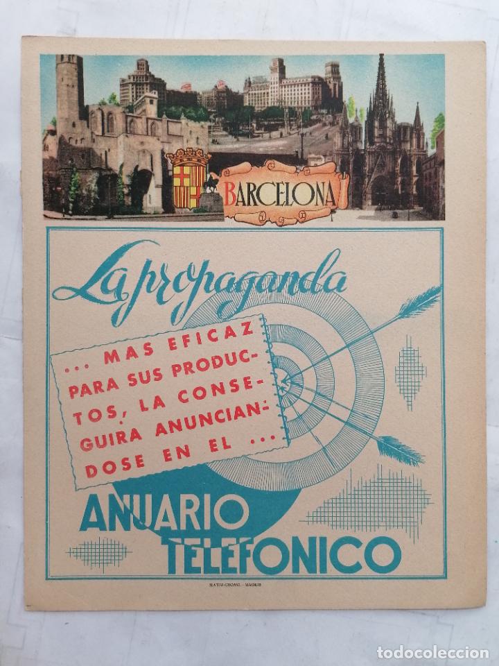 Mapas contempor&aacute;neos: MAPA DE LA PROVINCIA DE BARCELONA, PUBLICIDAD ANUARIO TELEFONICO , EDITOR MATEU-CROMO