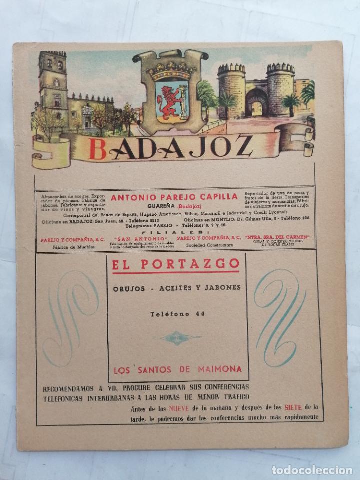 Mapas contempor&aacute;neos: MAPA DE LA PROVINCIA DE BADAJOZ, PUBLICIDAD EL PORTAZGO, ORUJOS , EDITOR MATEU-CROMO