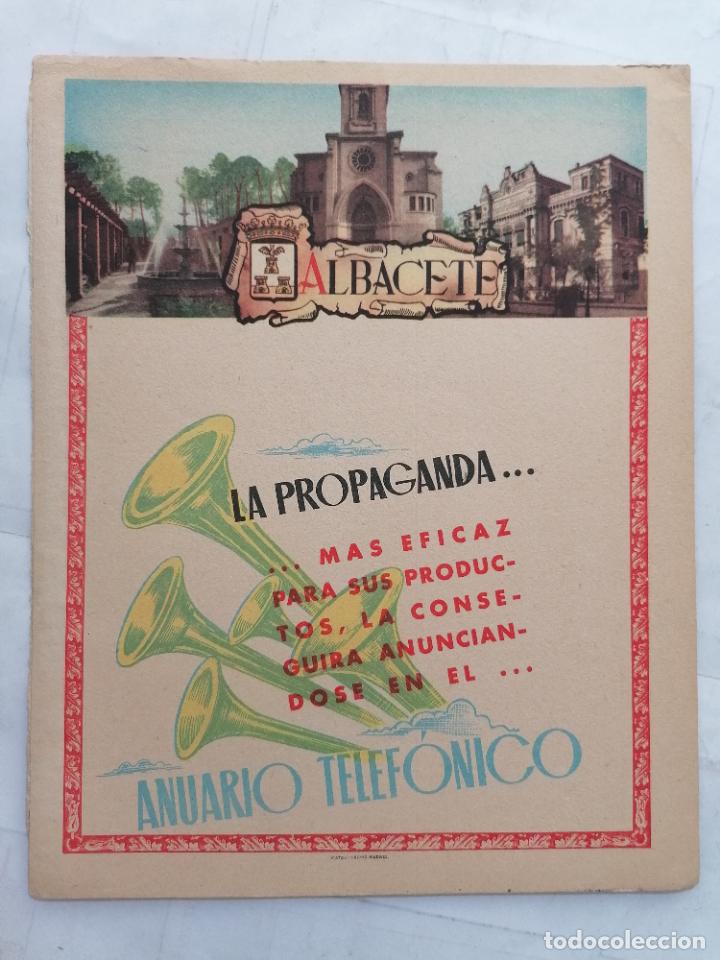 Mapas contempor&aacute;neos: MAPA DE LA PROVINCIA DE ALBACETE, PUBLICIDAD ANUARIO TELEFONICO , EDITOR MATEU-CROMO
