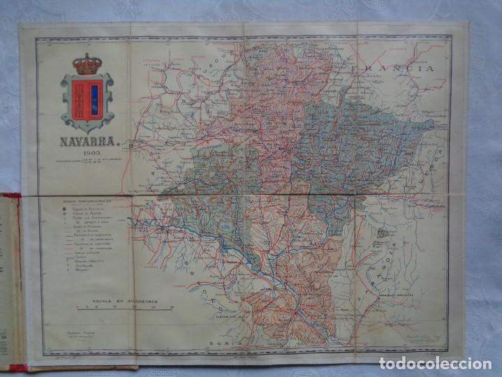 Mapas contempor&acirc;neos: MAPA DE LA PROVINCIA DE NAVARRA. 1903. SOBRE TELA. DIBUJADO POR Jqn. RIBERA. GRABADO POR J. MAS.