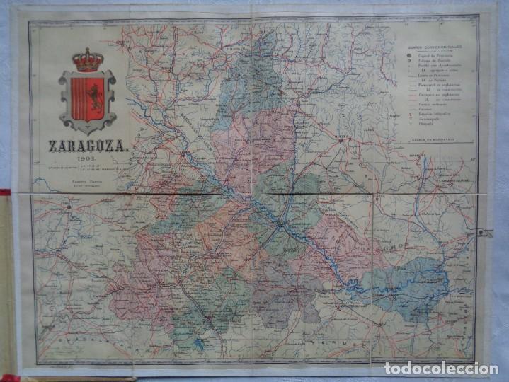 Mapas contempor&acirc;neos: MAPA DE LA PROVINCIA DE ZARAGOZA. 1903. ENTELADO. DIBUJADO POR Jqn. RIBERA. LITOGRAF&Iacute;A MART&Iacute; CAMPA&Ntilde;A
