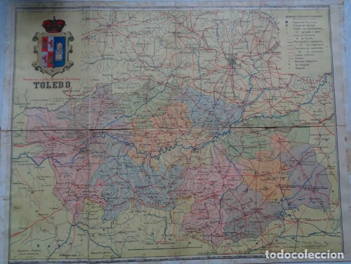 Zeitgen&ouml;ssische Karten: MAPA DE LA PROVINCIA DE TOLEDO. 190?. LITOGRAF&Iacute;A EN COLOR. ENTELADO. 46 X 36 Cm.
