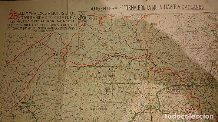 Mapas contempor&aacute;neos: MAPA ANTIGUO 25 MARCHA EXCURSIONISTA DE REGULARIDAD DE CATALU&Ntilde;A 4 JUNIO 1961. LEER DESCRIPCION