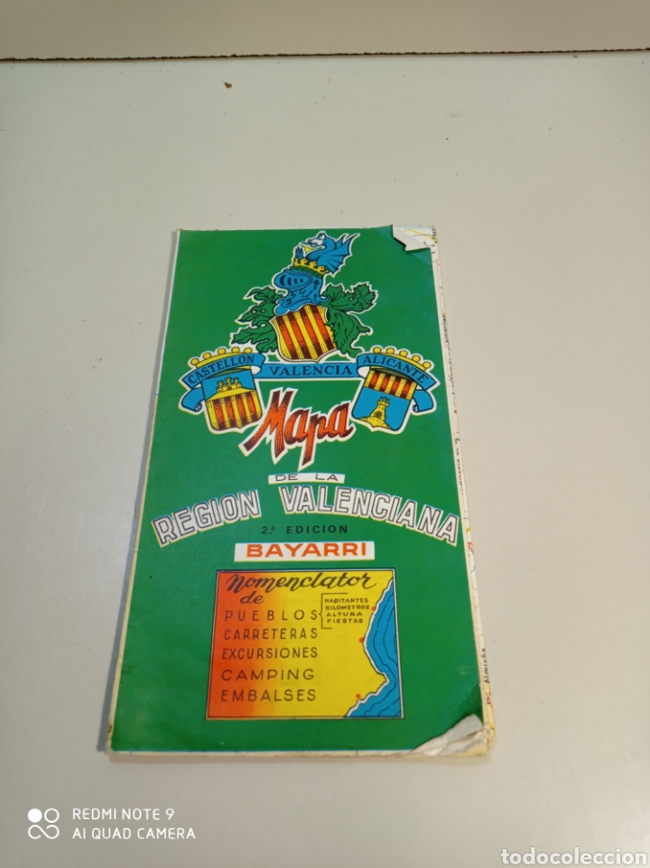 Mapas contempor&aacute;neos: Mapa de la regi&oacute;n valenciana editado por Bayarri.