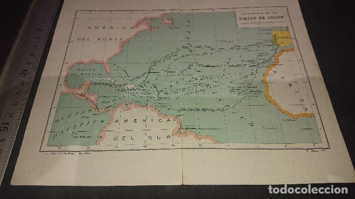 Mapas contempor&aacute;neos: MAPA ITINERARIO DE LOS VIAJES DE COLON SEGUN FERNANDEZ NAVARRETE . LEER DESCRIPCION