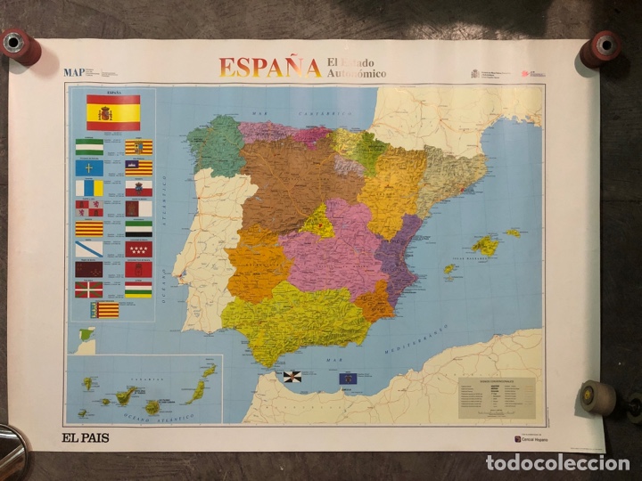 Mapas contempor&aacute;neos: Mapa de espa&ntilde;a 100x70cm