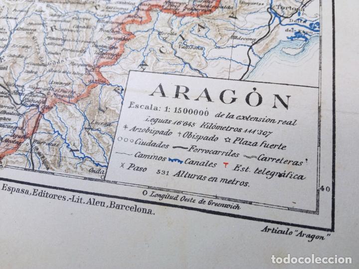 Mapas contempor&aacute;neos: Mapa Aragon c.1900 Espasa - Foto 2