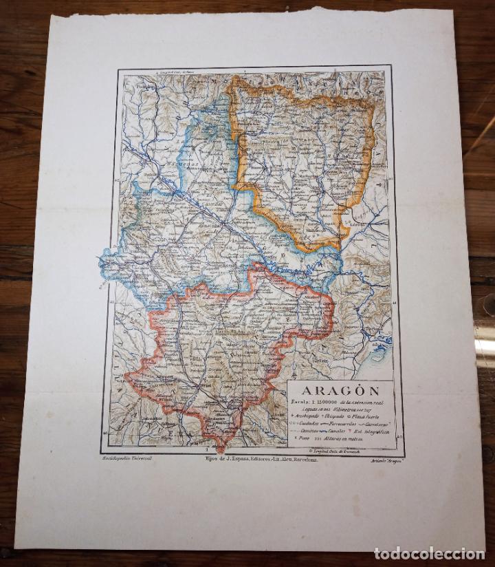 Mapas contempor&aacute;neos: Mapa Aragon c.1900 Espasa - Foto 1