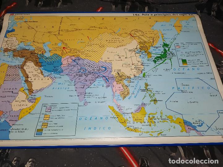 Mapas contempor&aacute;neos: MAPA ESCUELA EDITORIAL VICENS VIVES. 14 A Y 14 B POR LA OTRA CARA. BUEN ESTADO PERO ROTURA ESQUINA