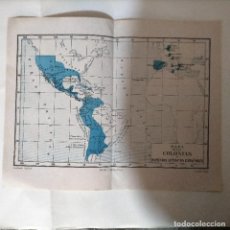 Mapas contemporáneos: MAPA DE LAS COLONIAS Y DOMINIOS ANTIGUOS ESPAÑOLES. Lote 241918315