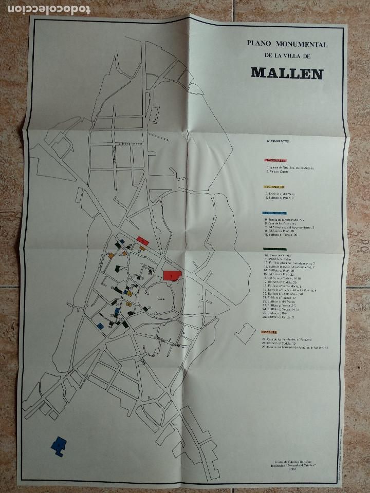 Mapas contempor&aacute;neos: PLANO MONUMENTAL DE LA VILLA DE MALLEN. 60X41cm.