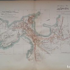 Mapas contemporáneos: MAPA Y PLANO HISTORICO LA CORUÑA 1910 INSTITUTO GEOGRAFICO ESTADISTICO GALICIA EXCELENTE CONSER. Lote 243084800