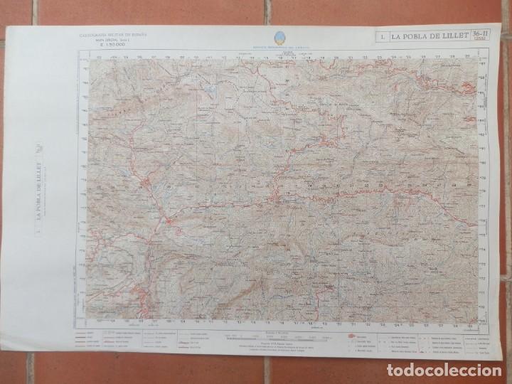 Mapas contempor&aacute;neos: LA POBLA DE LILLET. Mapa a Escala 1: 50.000. Cartograf&iacute;a Militar de Espa&ntilde;a: Serie L Hoja n&ordm; 36-11