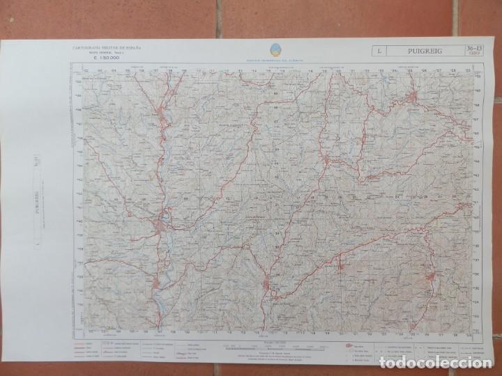 Mapas contempor&aacute;neos: PUIGREIG. Mapa a Escala 1: 50.000. Cartograf&iacute;a Militar de Espa&ntilde;a: Serie L Hoja n&ordm; 36-13.
