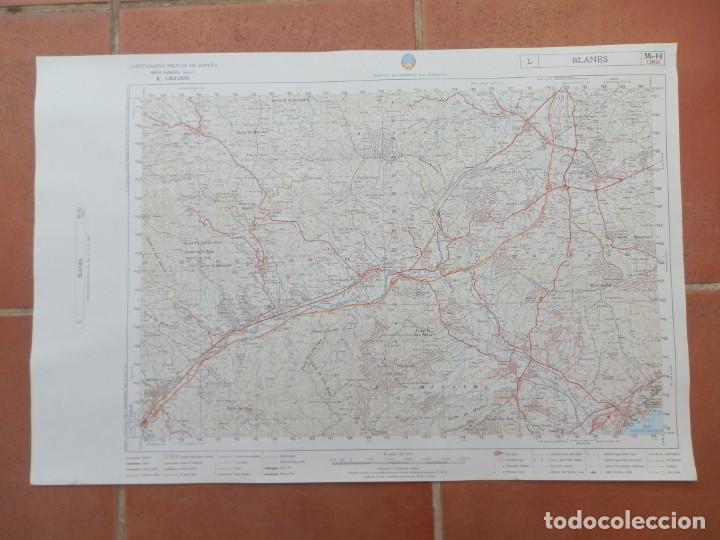 Mapas contempor&aacute;neos: BLANES. Mapa a Escala 1: 50.000. Cartograf&iacute;a Militar de Espa&ntilde;a: Serie L Hoja n&ordm; 38-14.