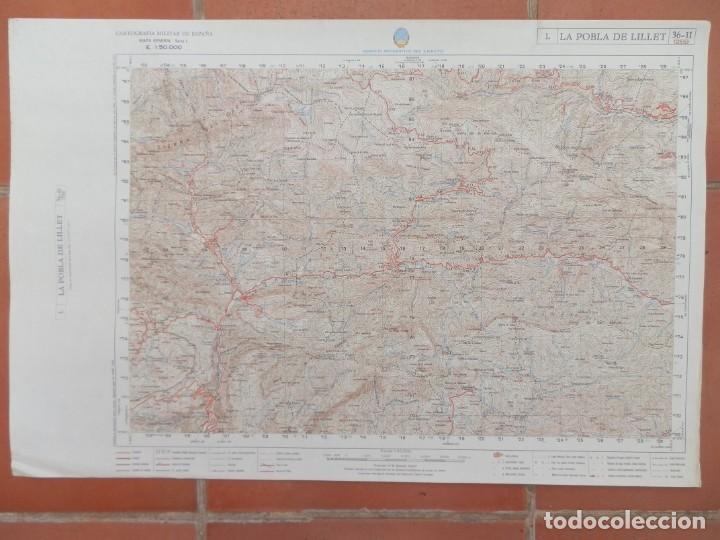 Mapas contempor&aacute;neos: LA POBLA DE LILLET. Mapa a Escala 1: 50.000. Cartograf&iacute;a Militar de Espa&ntilde;a: Serie L Hoja n&ordm; 36-11.